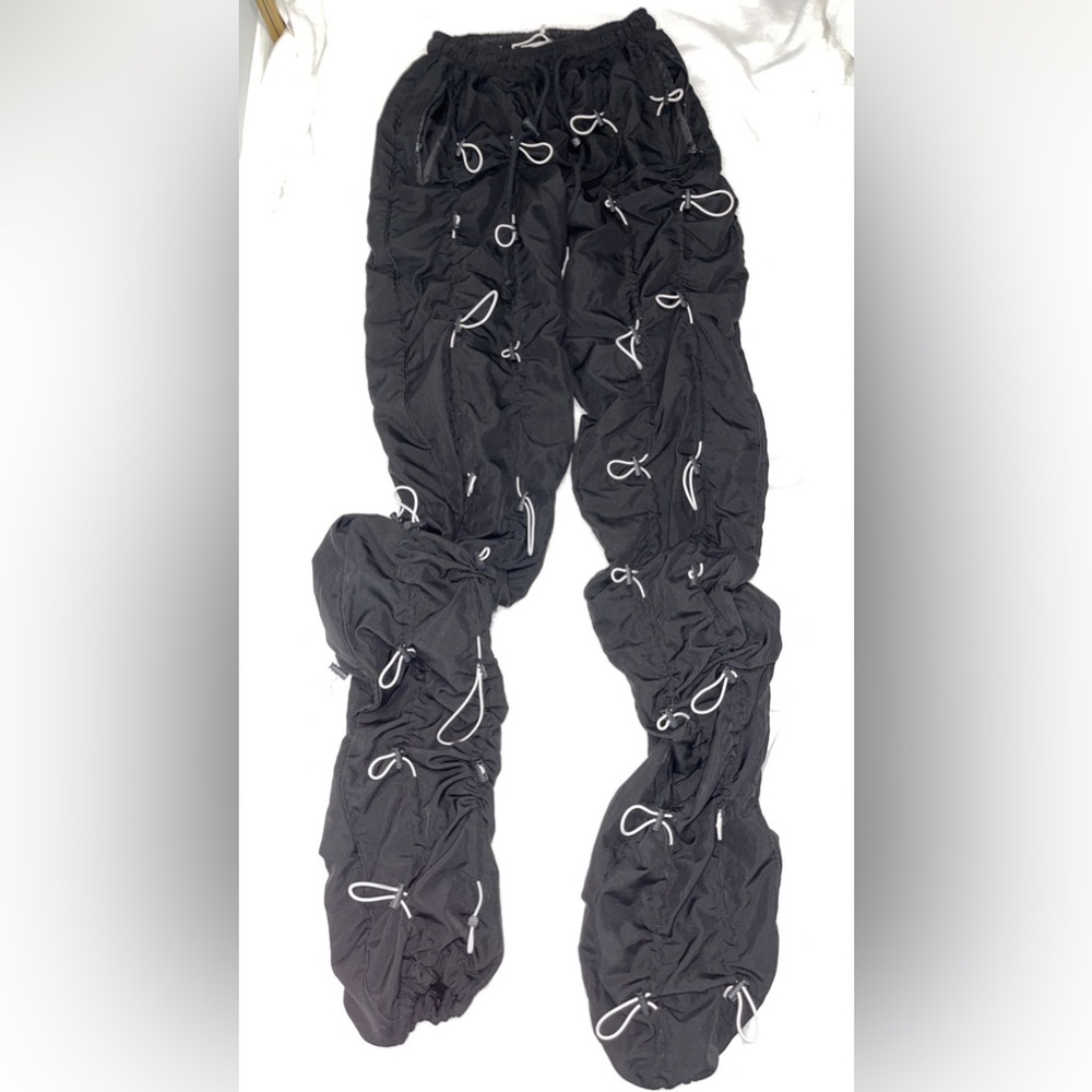 Black, bungee pants
